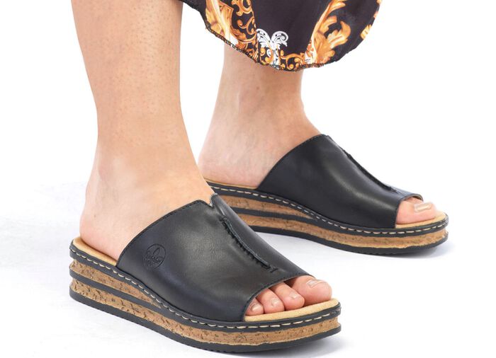 Rieker, klassische Damen-Pantoletten, aus Synthetik 